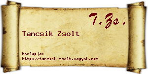 Tancsik Zsolt névjegykártya